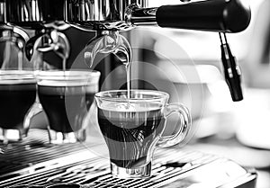 espressoCoffee machine making a cup of cappuccino