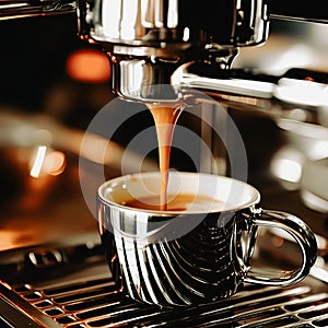 espressoCoffee machine making a cup of cappuccino