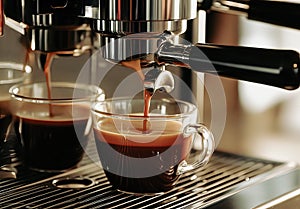 espressoCoffee machine making a cup of cappuccino