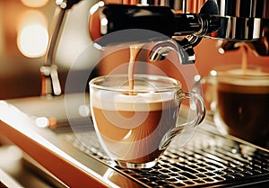 espressoCoffee machine making a cup of cappuccino