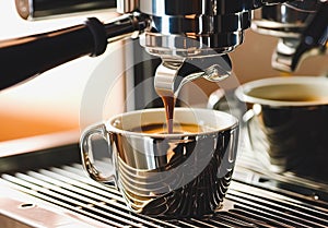 espressoCoffee machine making a cup of cappuccino