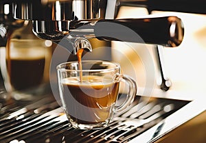 espressoCoffee machine making a cup of cappuccino photo