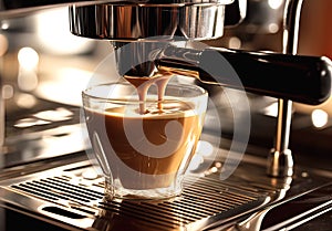 espressoCoffee machine making a cup of cappuccino