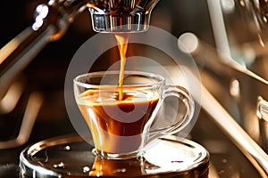 Coffee machine during process Esspresso coffee . AI Generated