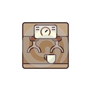 Coffee Machine vector concept brown icon