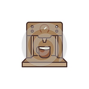 Coffee Machine vector concept brown modern icon