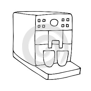 Coffee machine vector illustration hand drawing doodle