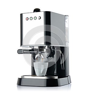 Coffee machine with a white cup