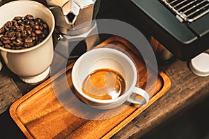 Coffee-Make coffee from the machine at home,Coffee in a cup