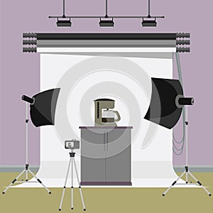 Coffee maker and boiler machine in photo studio
