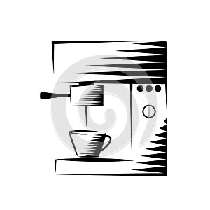 Coffee maker machine icon. Simple vector symbol  icon
