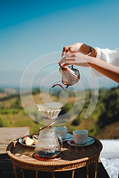 Coffee makers making coffee drift