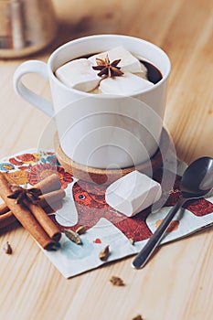 Coffee with marshmallows