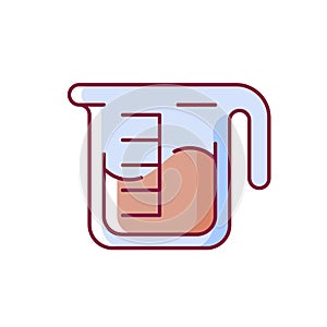 Coffee measuring cup RGB color icon