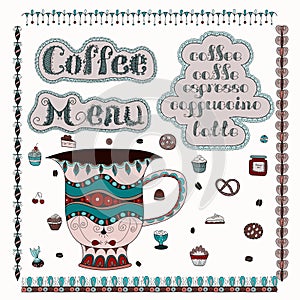 Coffee Menu. Vector Illustration.