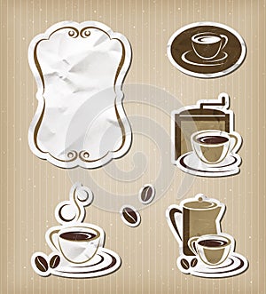 Coffee menu vintage set