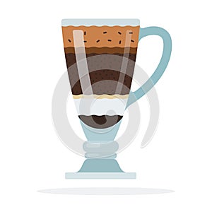 Coffee and milk shake with chocolate chips vector flat isolated