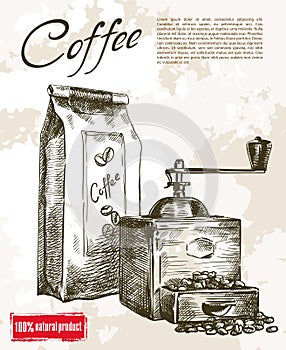 Coffee mill background
