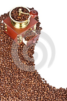 Coffee mill and coffee beans