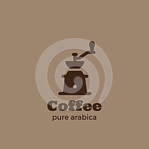 Coffee mill Logo design. Retro Coffee shop Logotyp