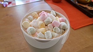 Coffee with mini marshmellows