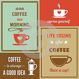 Coffee mini poster set