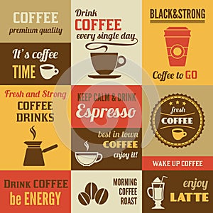 Coffee mini poster set