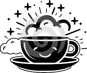 Coffee - minimalist and flat logo - vector illustration photo