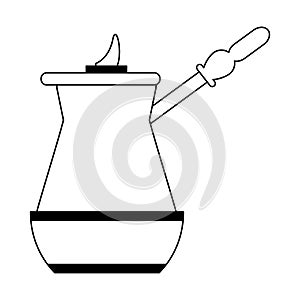 Coffee mocka device symbol in black and white