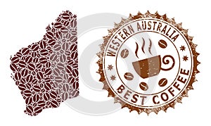 Mosaic Map of Western Australia from Coffee Beans and Grunge Award for Best Coffee