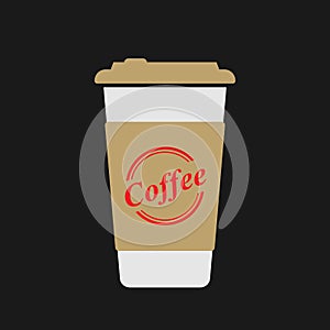 Coffee mug on a black background