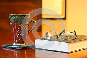Coffee mug on desk
