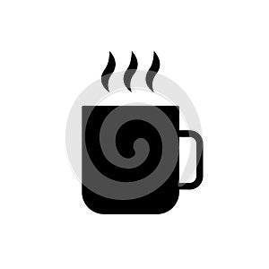 Coffee mug glyph black icon