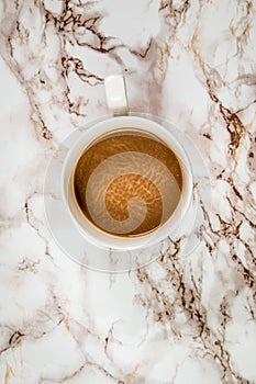 Coffee mug on a marble background