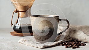 Coffee Mug And Pour Over Coffee