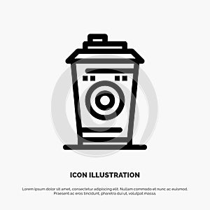 Coffee, Mug, Starbucks, Black Coffee Line Icon Vector