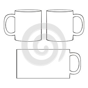 Coffee mug template blank cup