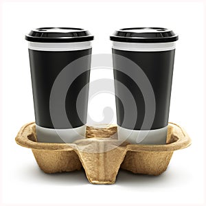 Coffee mugs on cup holder