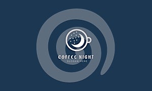 Coffee Night Logo Design Vector Template