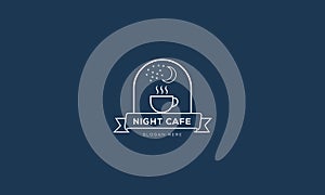 Coffee Night Logo Design Vector Template