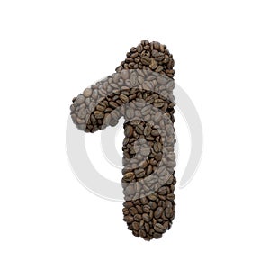 Coffee number 1 -  3d roasted beans digit - Suitable for Coffee, energy or insomnia related subjects