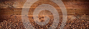 Coffee old oak background