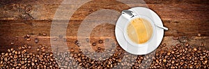 Coffee old oak background