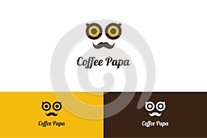 Coffee Papa Logo with Character Illustration