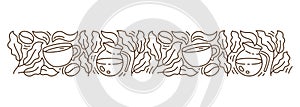 Coffee pattern. Coffea design element. Editable outline stroke. Vector line.