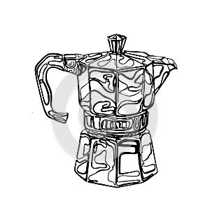 Coffee Percolator clip art hand drawn vector element