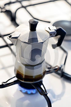 Coffee percolator on a hotplate photo