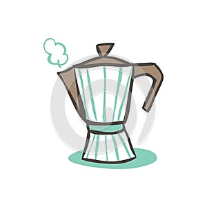 coffee percolator. Vector illustration decorative design