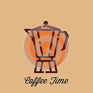 coffee percolator. Vector illustration decorative design