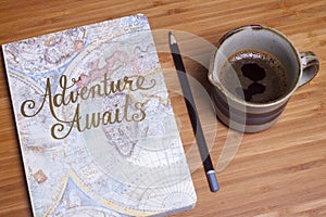 Coffee and personal notebook